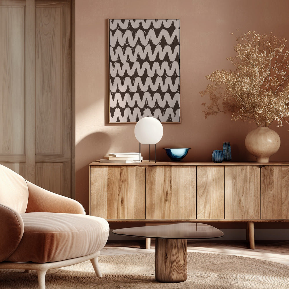 Big Beige ZigZag Pattern Poster